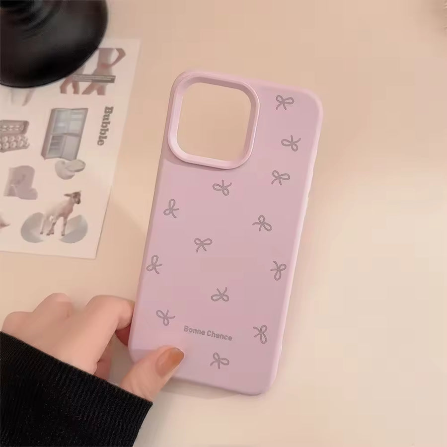 Purple - Blossom Case — Cute Bow Silicone Shockproof Case